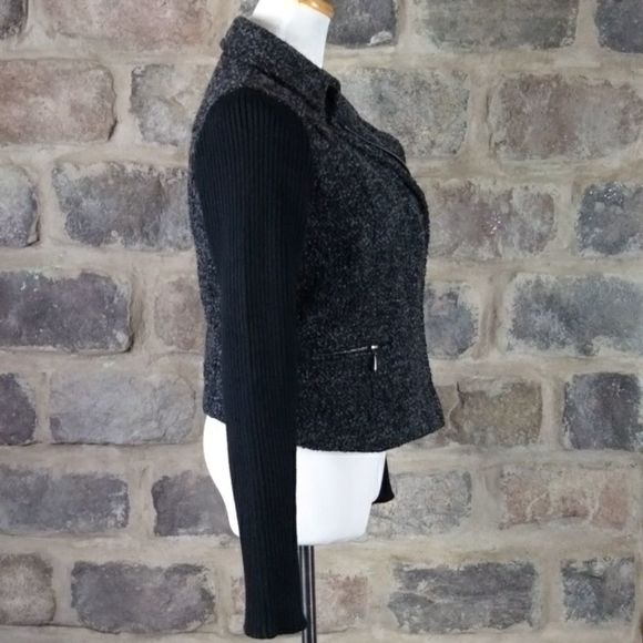 Mossimo gray and black sweater Moto jacket size Medium - Picture 4 of 14